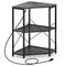 Corner Printer Stand with Power Outlet 3-Tier Storage Rack with Adjustable Shelf-Black