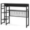 4-Tier Desk Shelf Desktop Display Rack with Metal Grid Panel and 6 Hooks-Black