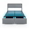 Full/Queen/Twin Size Bed Frame with LED Lights Drawer and Metal Slats-Full Size