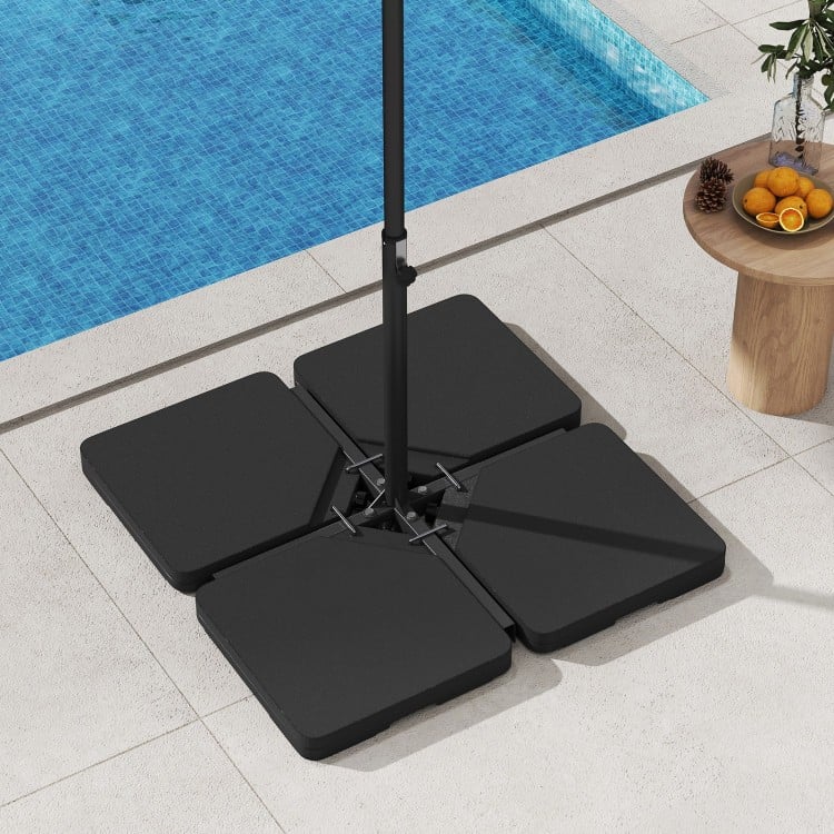Patio Offset Umbrella Base with Easy-Fill Spouts