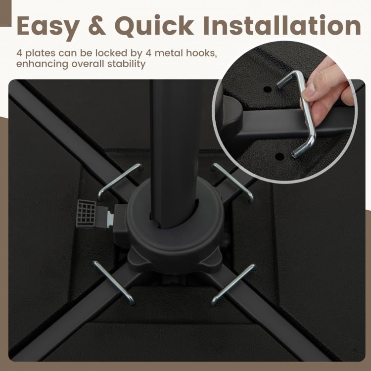Patio Offset Umbrella Base with Easy-Fill Spouts