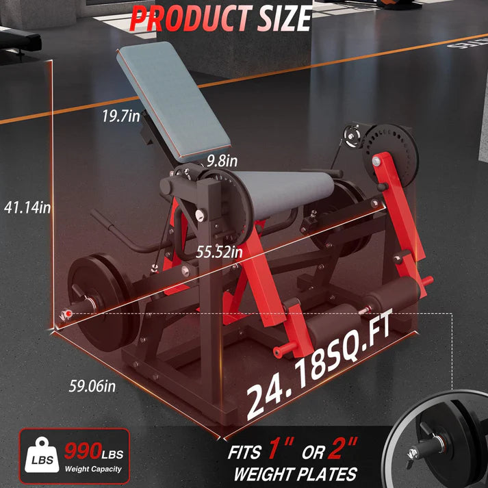 YODOLLA Convertible Leg Extension & Curl Machine – Home Gym Trainer