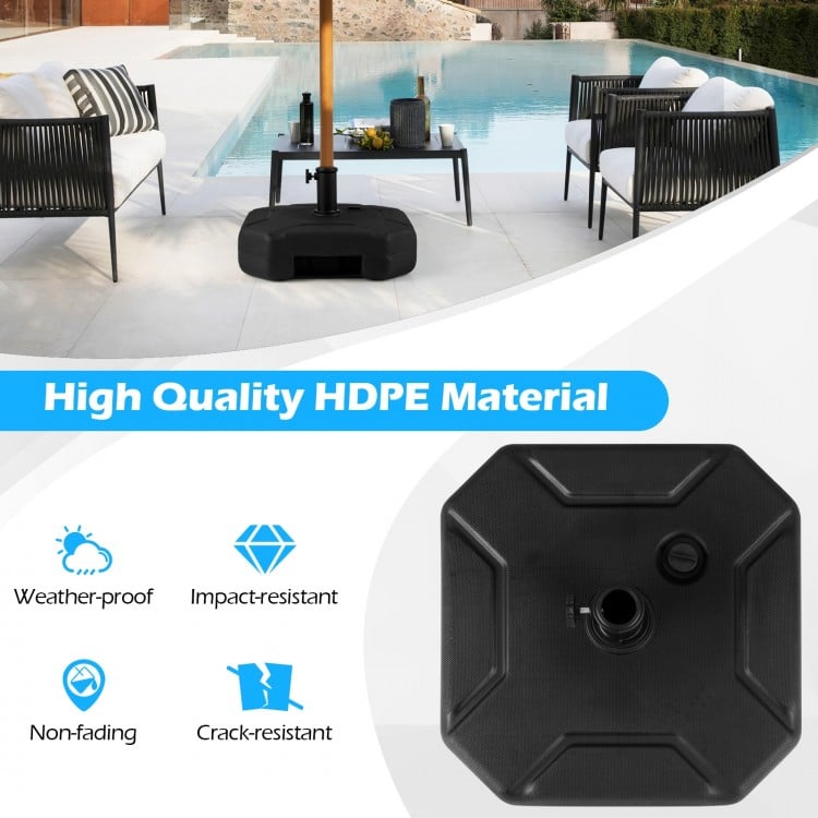 17 Inch 88 LBS Heavy-Duty Fillable Umbrella Base with Handle