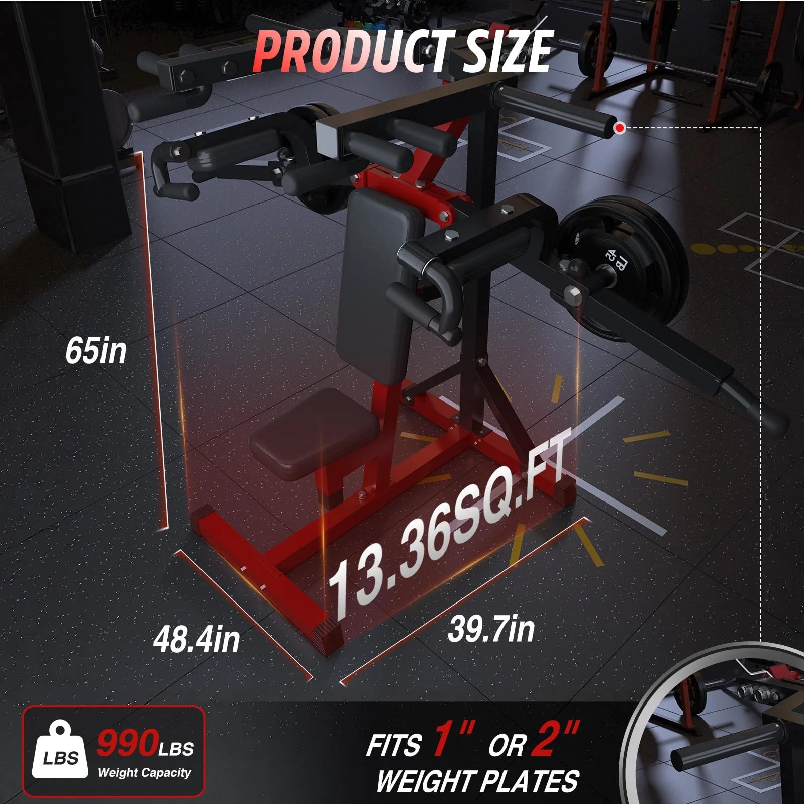 YODOLLA 3-in-1 Shoulder Press & Deltoid Machine – Adjustable Upper Body Workout Trainer (Black/Red)