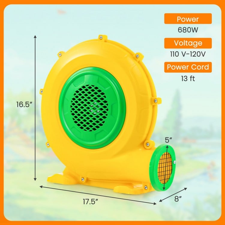 680W Air Blower Air Pump Fan with Convenient Handle and Ground Stakes-680W
