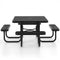 Square Picnic Table and Bench for 8 Person with Seats and Umbrella Hole-Black