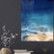 Cannon Beach Ocean Resin Painting on Cradled Birch Panel Handmade Coastal Artwork for Home and Office Décor