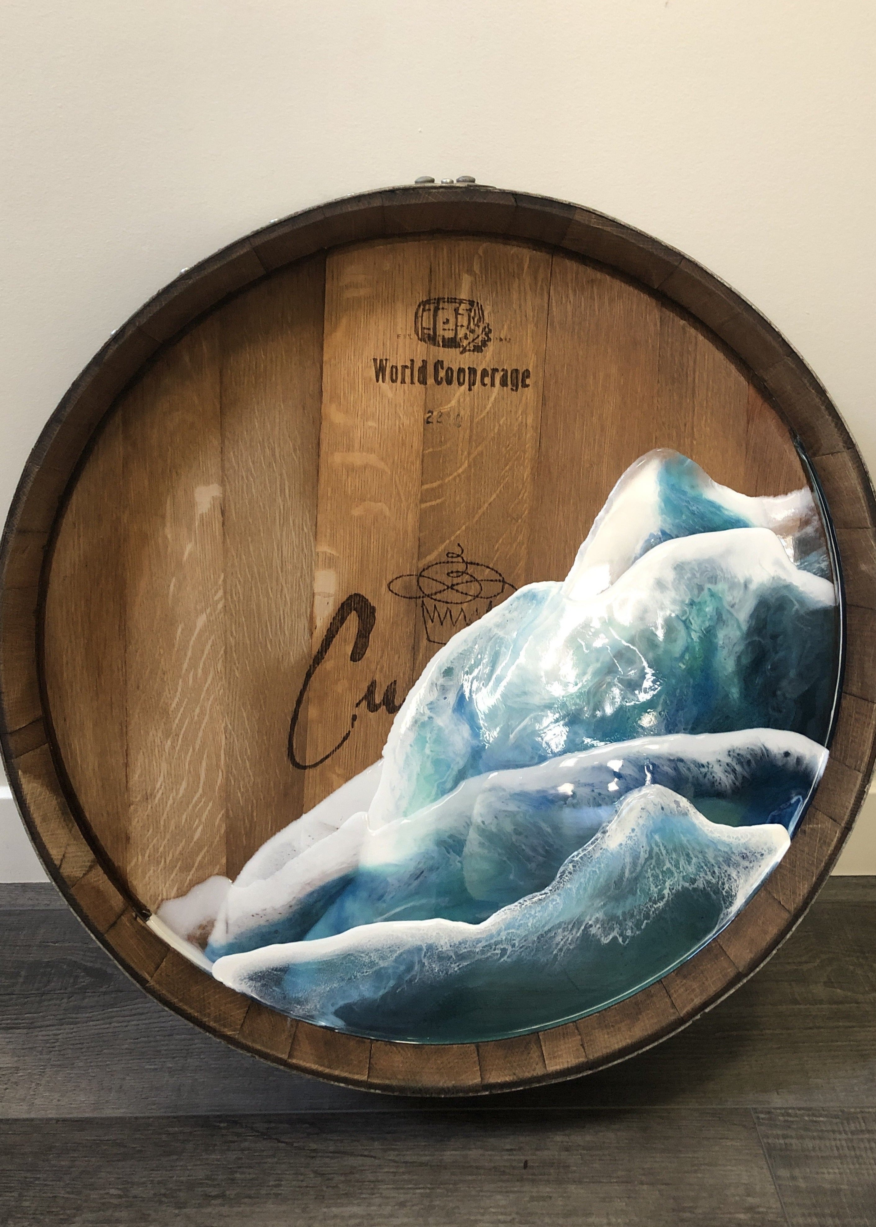 Wine Barrel Ocean Waves 