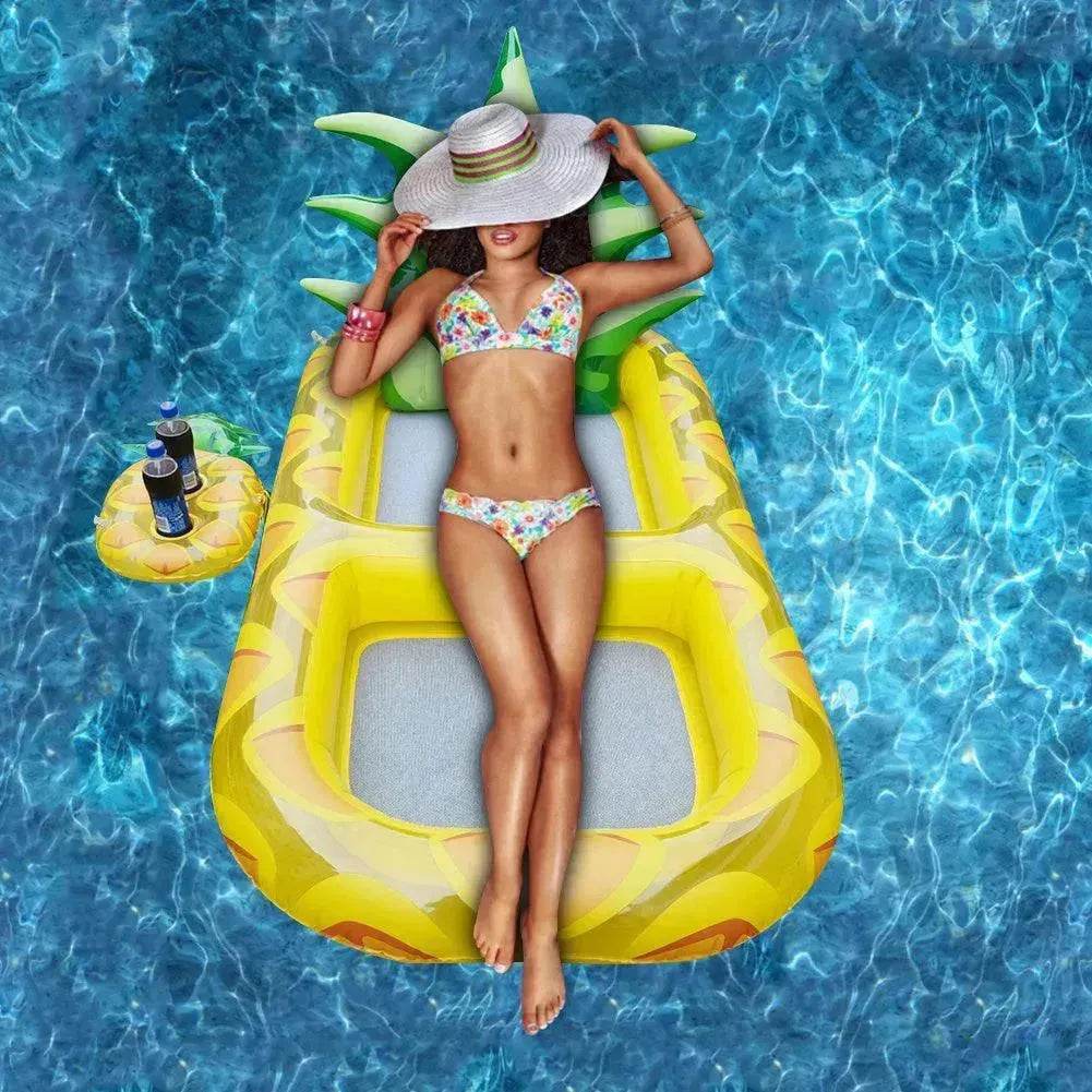 Inflatable Swimming Pool Pineapple Floating Row Air Cushion Bed Summer Water Floating Hammock Air Mattress Water Sports Toys 