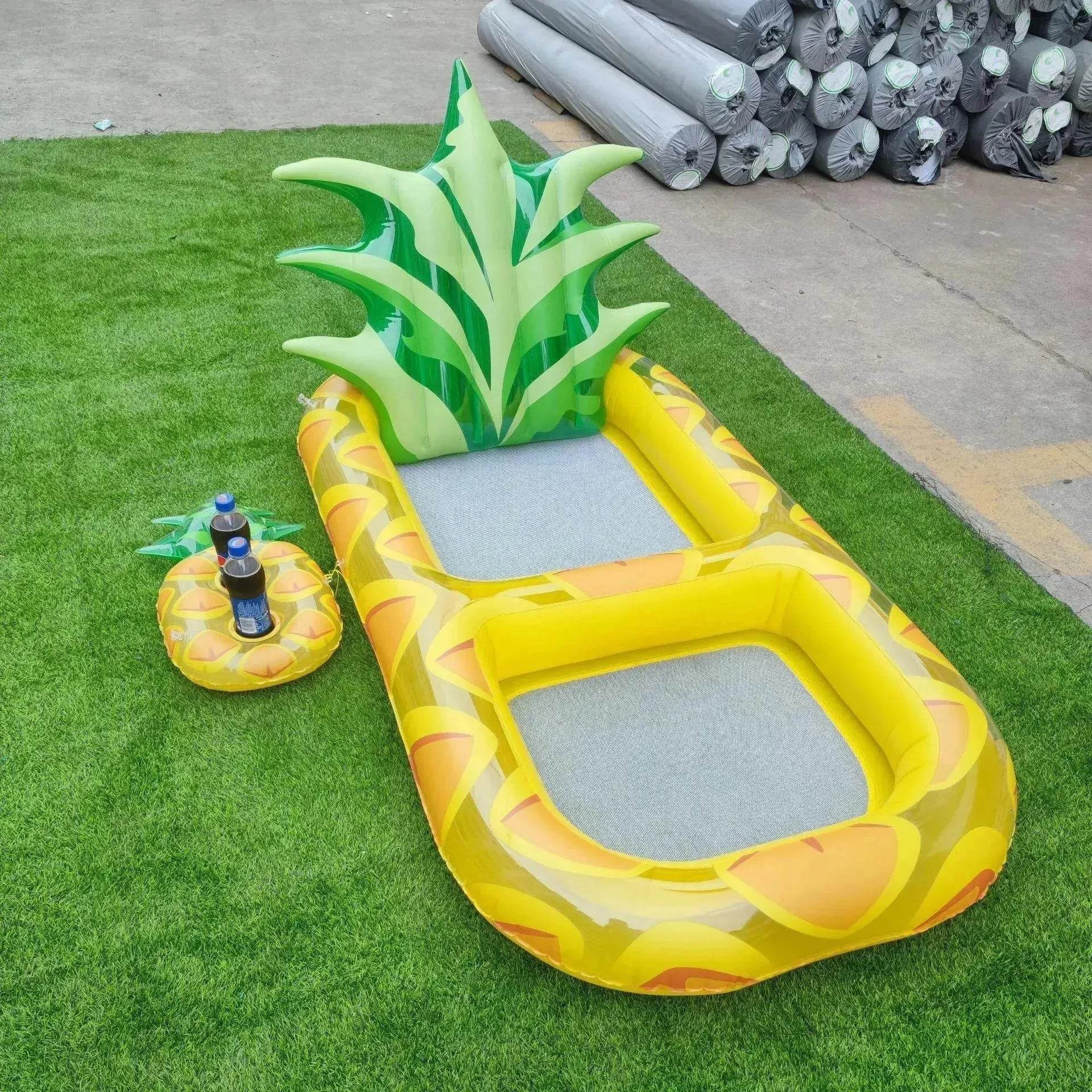Inflatable Swimming Pool Pineapple Floating Row Air Cushion Bed Summer Water Floating Hammock Air Mattress Water Sports Toys 