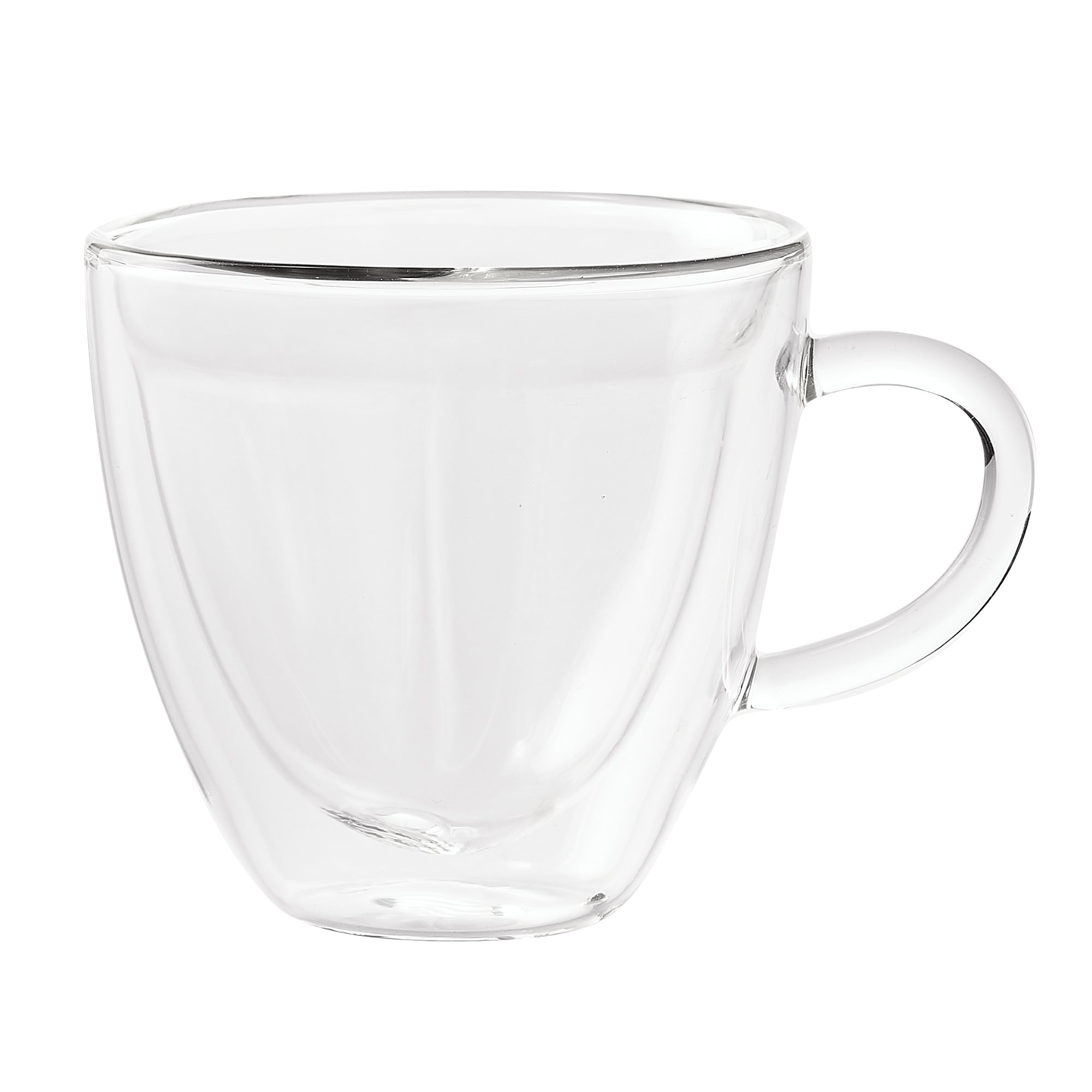 Insulated Double-Wall Glass Coffee Tea Hot or Cold Beverage Mug 2 Piece Set 180ml, Barista 
