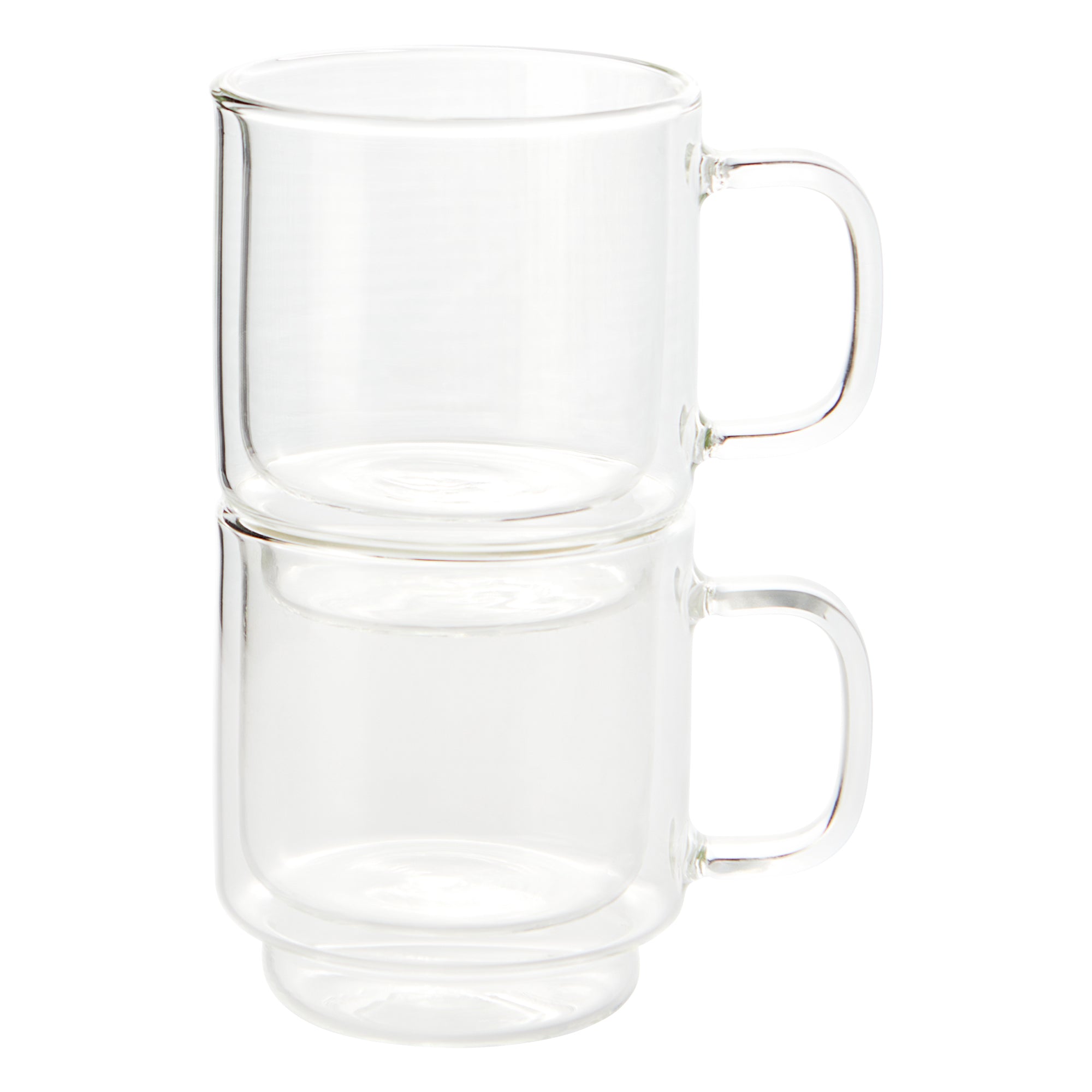 Insulated Double-Wall Glass Coffee Tea Hot or Cold Beverage Mug 2 Piece Set 250ml, Barista 