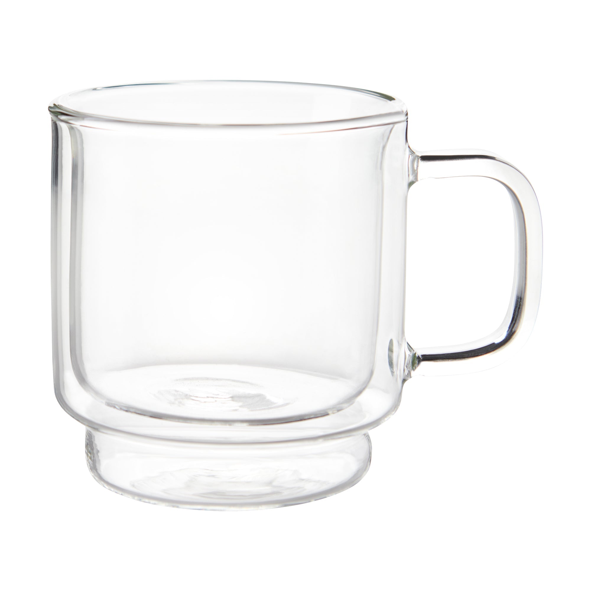 Insulated Double-Wall Glass Coffee Tea Hot or Cold Beverage Mug 2 Piece Set 250ml, Barista 