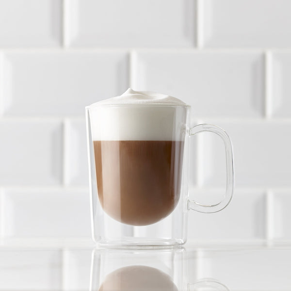 Insulated Double-Wall Glass Coffee Tea Hot or Cold Beverage Mug 2 Piece Set 270ml, Barista