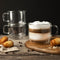 Insulated Double-Wall Glass Coffee Tea Hot or Cold Beverage Mug 2 Piece Set 500ml, Barista