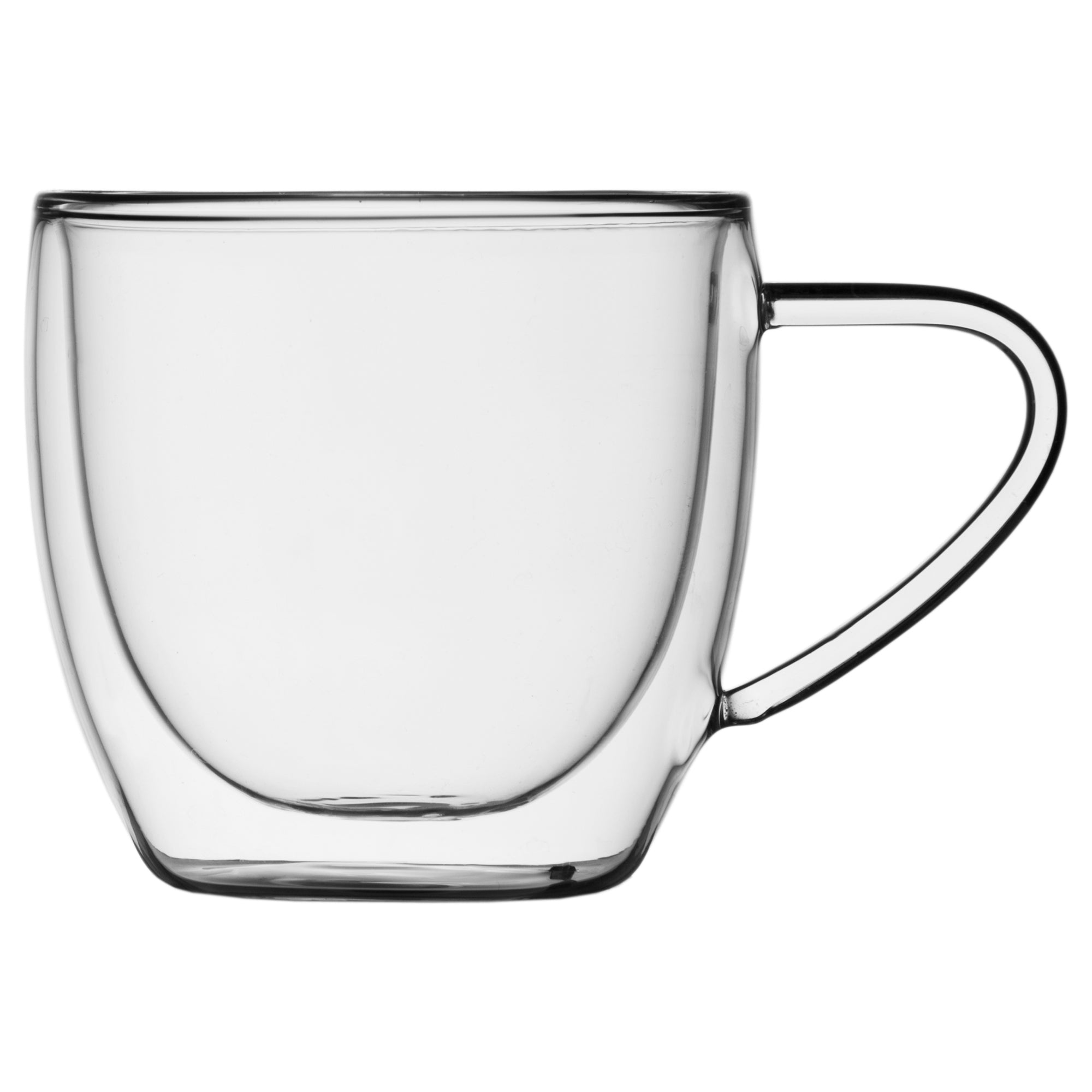 Insulated Double-Wall Glass Coffee Tea Hot or Cold Beverage Mug 4 Piece Set 225ml, Barista 