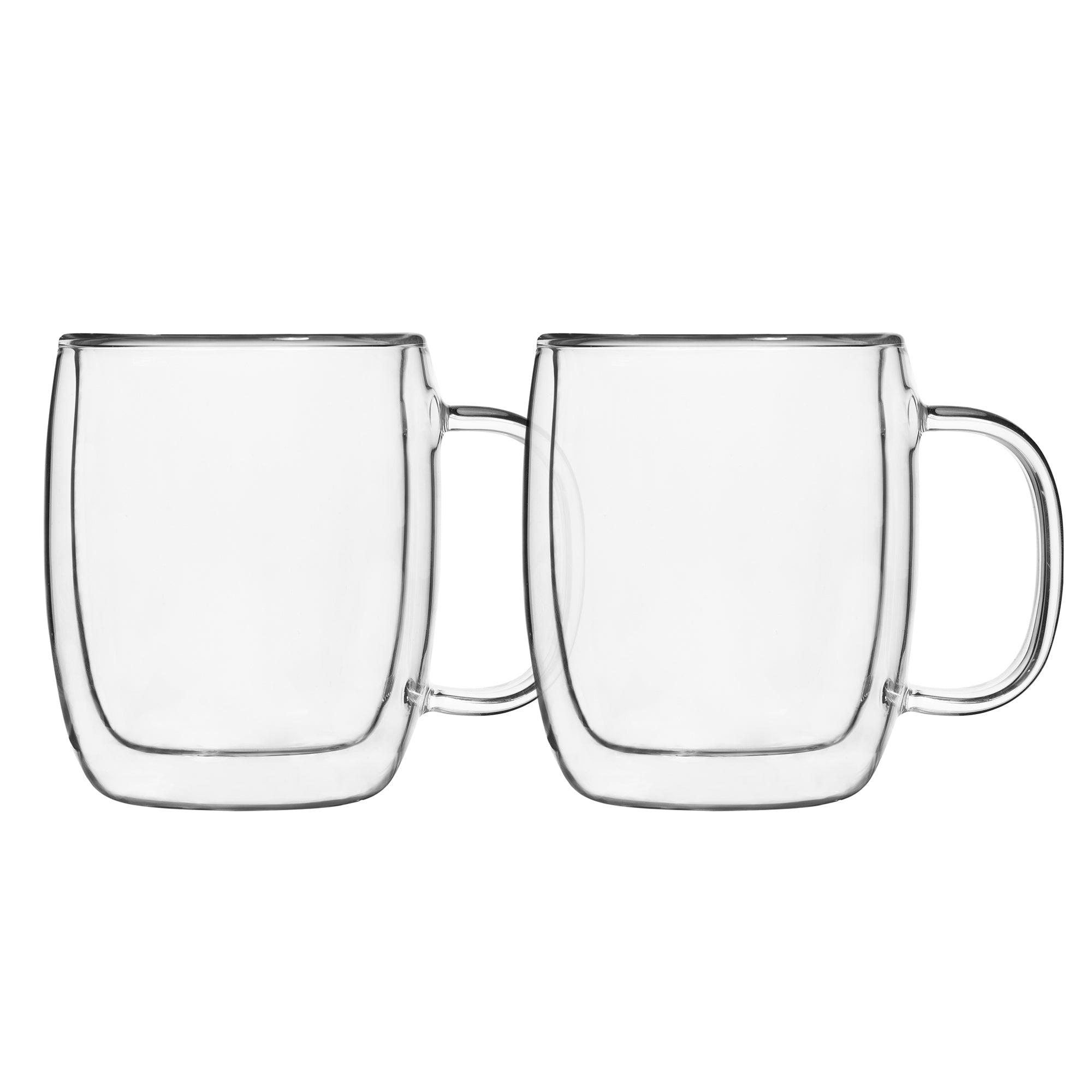 Insulated Double-Wall Glass Coffee Tea Hot or Cold Beverage Mug 4 Piece Set 250ml, Barista 