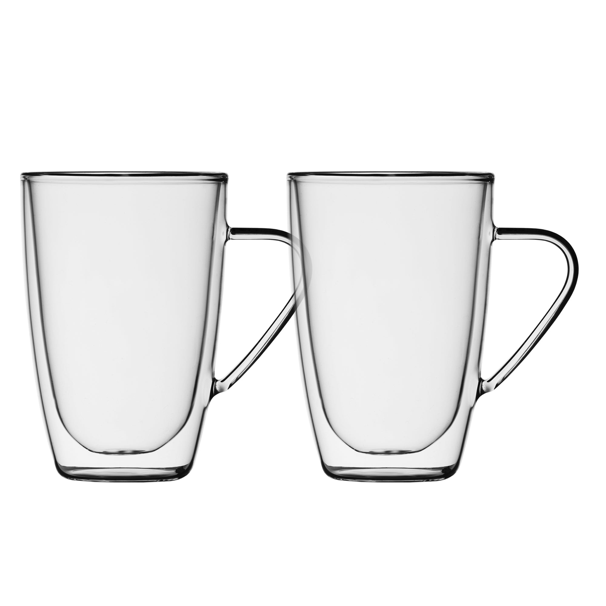 Insulated Double-Wall Glass Coffee Tea Hot or Cold Beverage Mug 4 Piece Set 350ml, Barista 