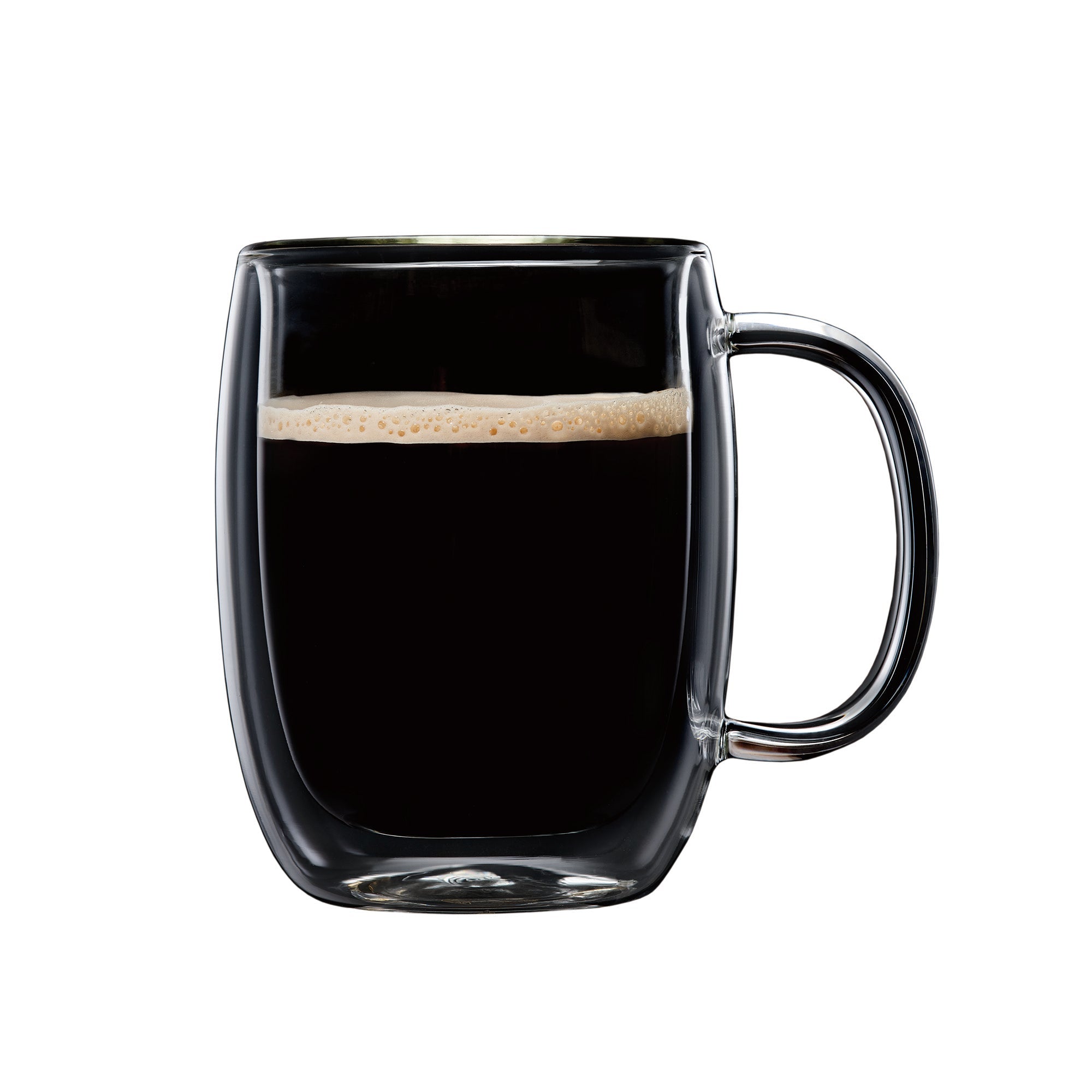 Insulated Double-Wall Glass Coffee Tea Hot or Cold Beverage Mug 4 Piece Set 350ml, Barista 