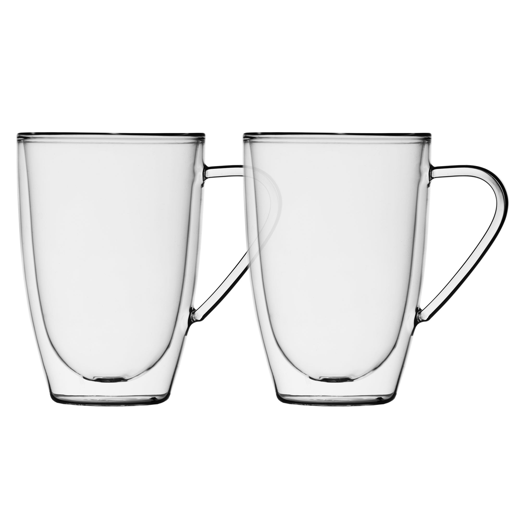 Insulated Double-Wall Glass Coffee Tea Hot or Cold Beverage Mug 4 Piece Set 435ml, Barista 