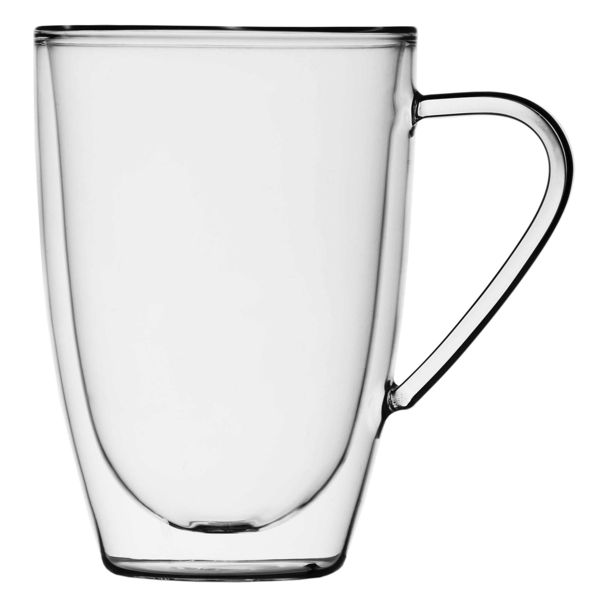 Insulated Double-Wall Glass Coffee Tea Hot or Cold Beverage Mug 4 Piece Set 435ml, Barista 