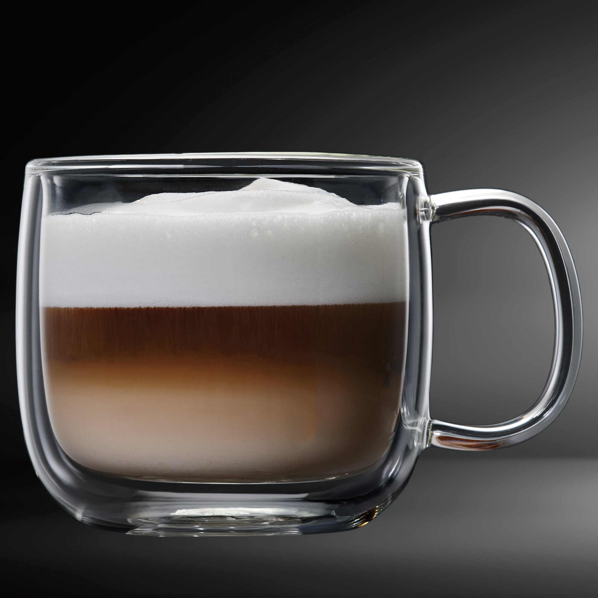 Insulated Double-Wall Glass Coffee Tea Hot or Cold Beverage Mug 4 Piece Set 475ml, Barista 