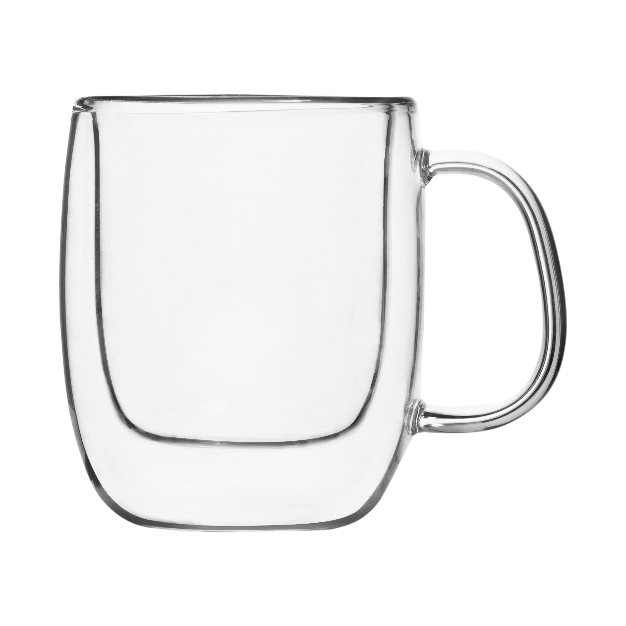 Insulated Double-Wall Glass Coffee Tea Hot or Cold Beverage Mug 4 Piece Set 80ml, Barista 