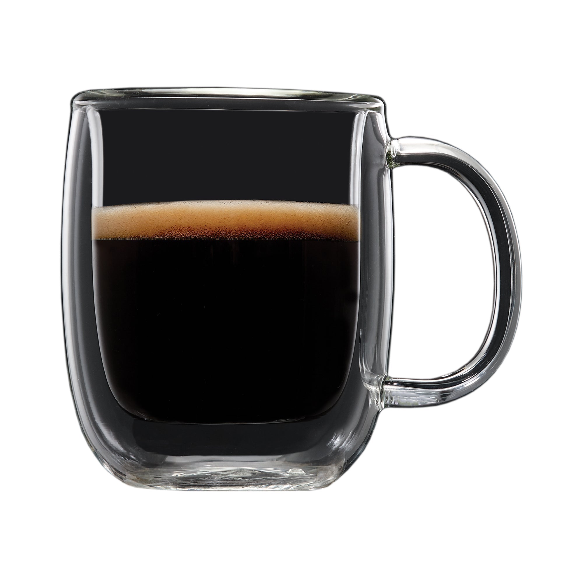 Insulated Double-Wall Glass Coffee Tea Hot or Cold Beverage Mug 4 Piece Set 80ml, Barista 