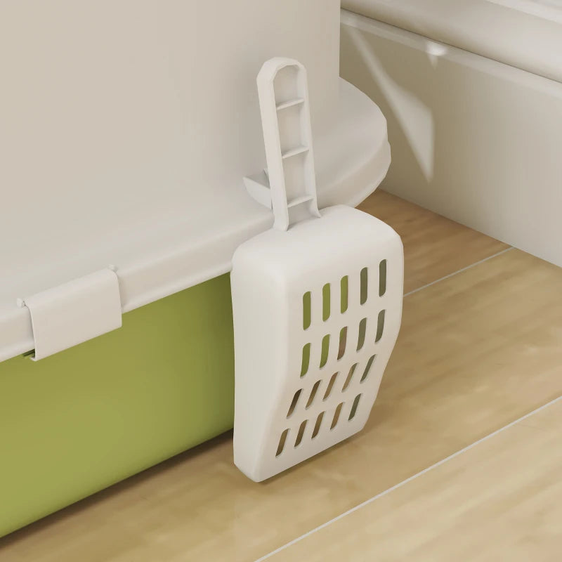 Enclosed Cat Litter Box with Lid, Scoop, Top Entry, Deodorization Bags, Drawer Type Cat Litter Tray, Easy to Clean, Green