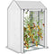 Mini Greenhouse with 4 Wire Shelves, Portable Tomato Greenhouse with Roll Up Door, 39.4