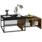 HOMCOM Coffee Table Set of 2 Industrial Nesting Tables Square Coffee Table and Narrow Sofa Side Table for Living Room
