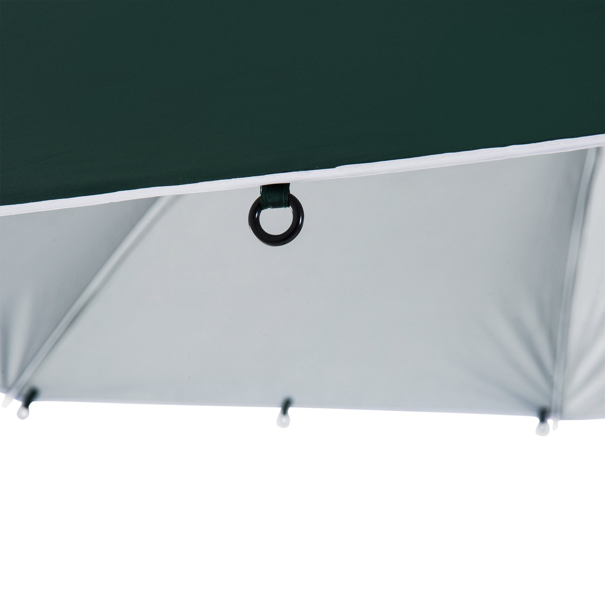 Outsunny 7.5FT 2-in-1 Umbrella Shelter with Carry Bag, Beach Sport Umbrella with Silver Coated UPF50+ UV Protection Dark Green 