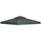 Outsunny 9.8' x 9.8' Square 2-Tier Gazebo Canopy Replacement Top Cover Outdoor Garden Sun Shade, Dark Grey