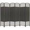 HOMCOM Stylish Wave Room Divider Screen: 6-Panel Folding Fiber Privacy Partition for Home & Office, Black
