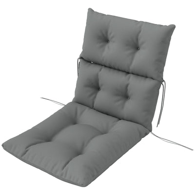 Outsunny Adirondack Chair Cushion, Tufted Rocking Chair Cushion with Ties, Non-Slip Replacement Seat Cushion for Outdoor Chair, Indoor Outdoor Cushion, Light Grey 