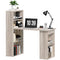 Computer Desk with Storage, PC Table with Bookshelf for Home Office, Study Room, Oak