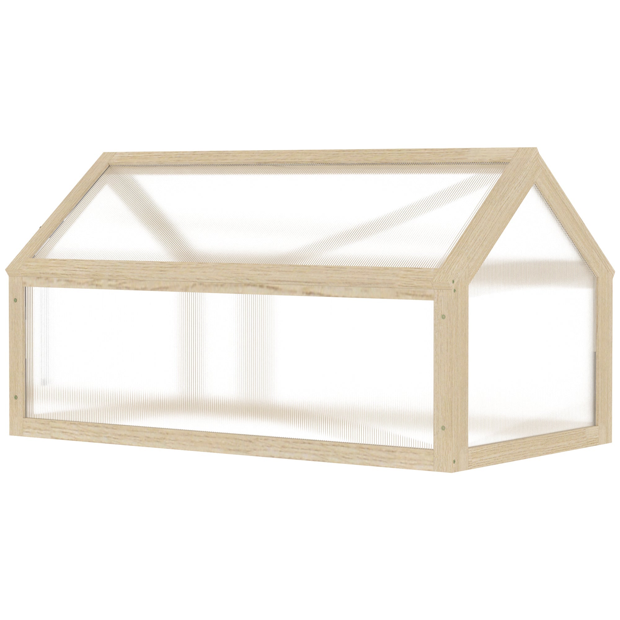 Outsunny Wooden Cold Frame Greenhouse Garden Portable Raised Planter with Openable Top for Indoor, Outdoor, Flowers, Vegetables, Plants, 35.5" x 20.5" x 19.5", Natural Wood 