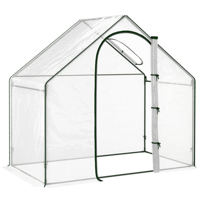 Outsunny Portable Flower Nursery: 6x3.3x5.5ft Mini Plant Growing PVC Tunnel Outdoor Warm House, Clear 