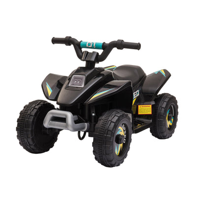 Aosom Kids Ride on ATV, 6V Battery Powered Quad Car with Forward, Reverse Switch, for Boys Girls 18-36 Months, Black 