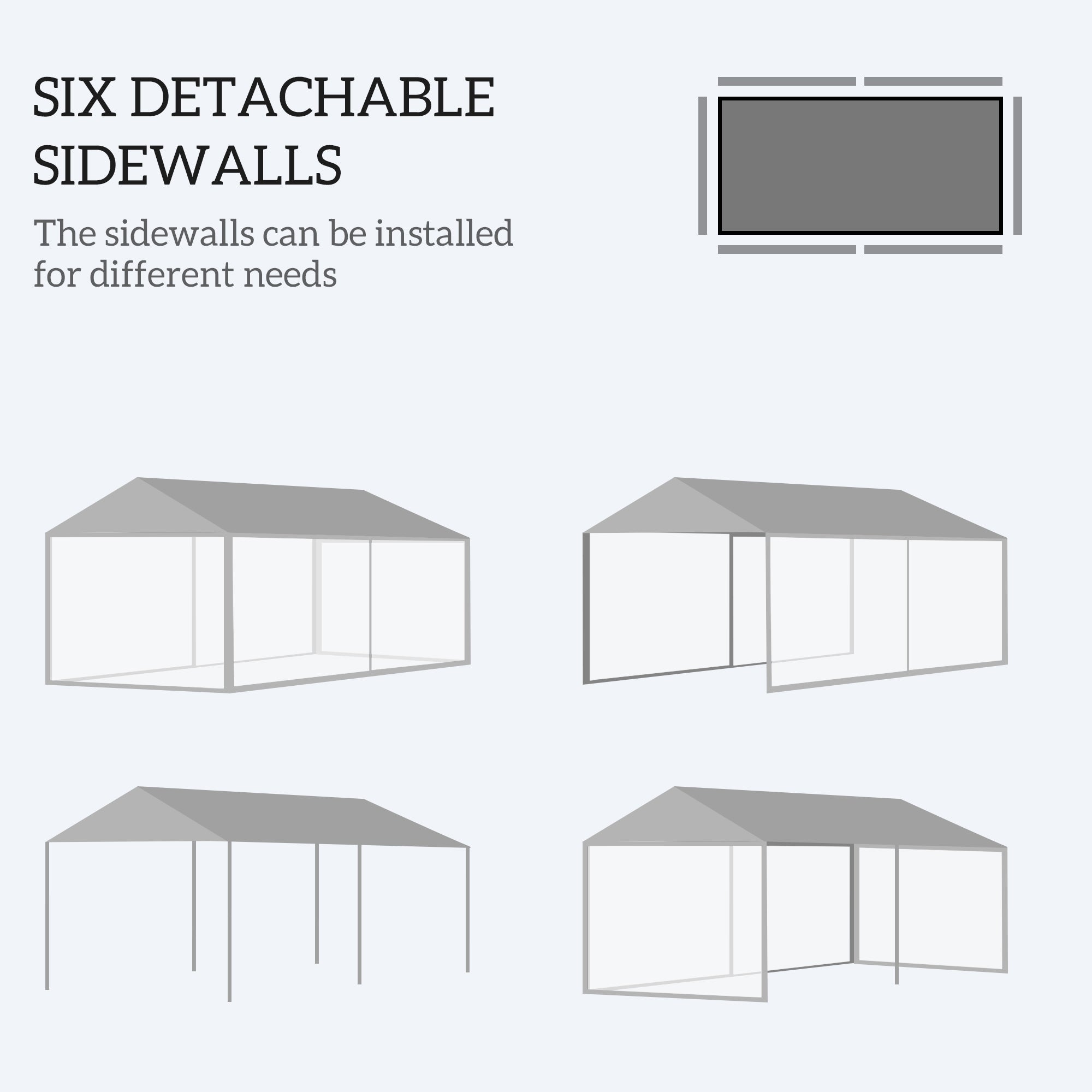 Outsunny Shaded Sanctuary: 19x9ft Party Tent Gazebo Canopy, Outdoor Sun Shade with Mosquito Netting, White Elegance 