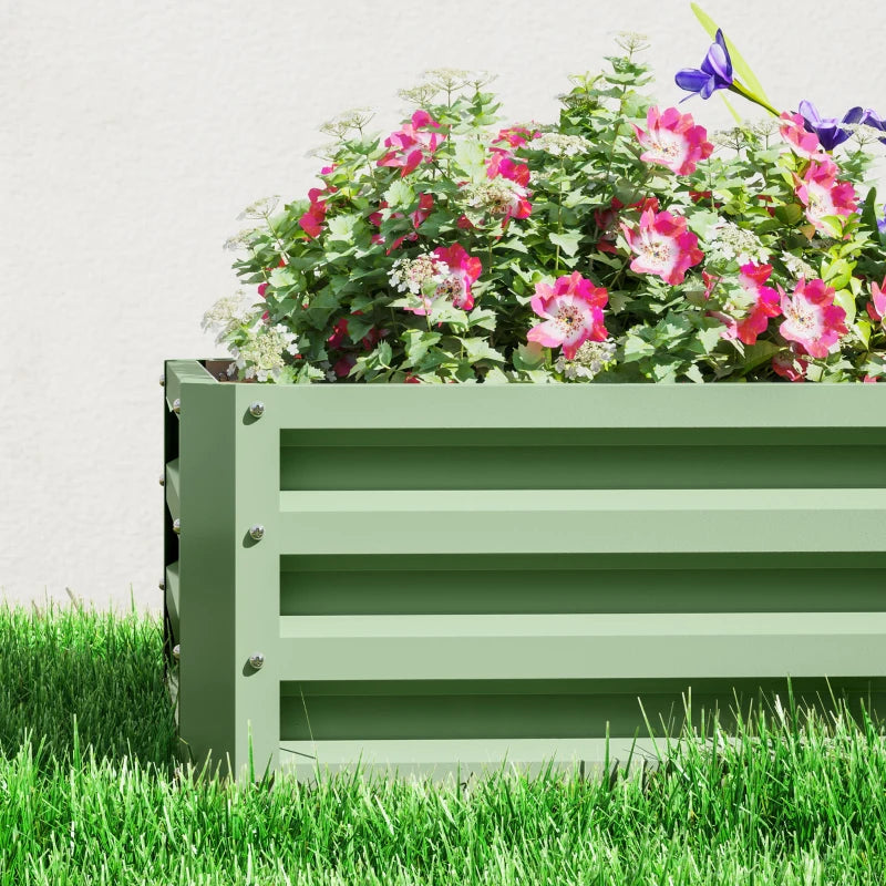 Galvanized Raised Garden Bed, Outdoor Planter Box for Vegetables, Flowers, Herbs, 4' x 2' x 1', Light Green