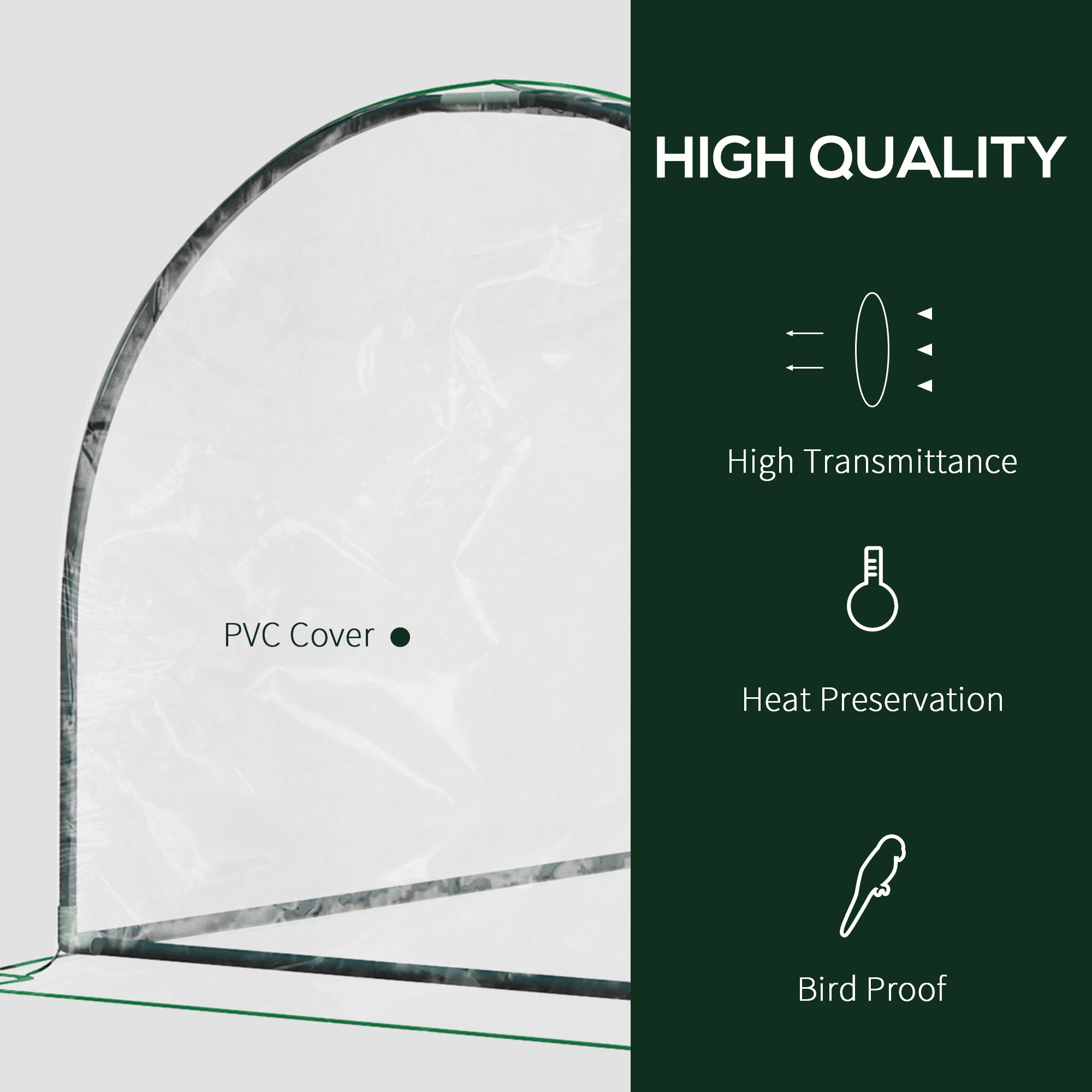 Outsunny 79"x39"x32" Mini Greenhouse Kit Portable Plant Hot House Indoor Outdoor Garden Transparent PVC Cover Zippered Doors 