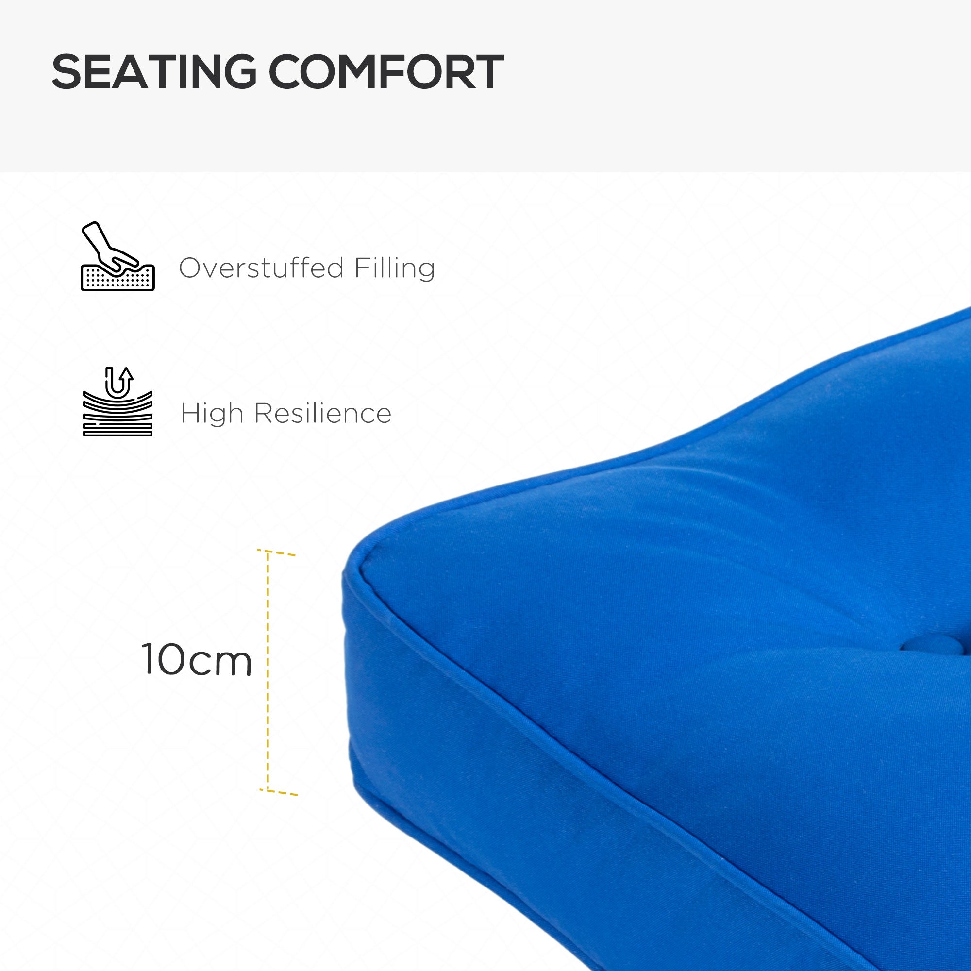 Outsunny 2-Piece Outdoor Patio Chair Cushions Set Replacement with Button Tufted Navy Blue 