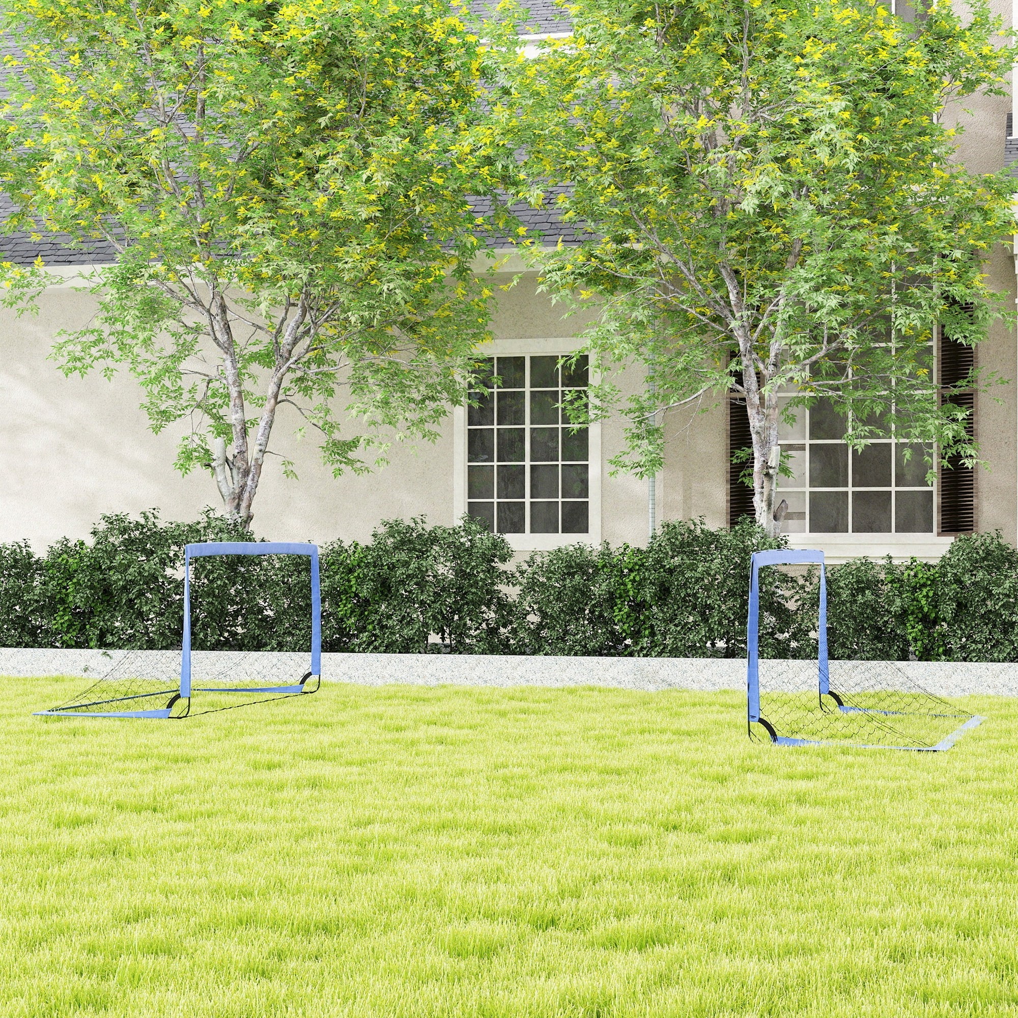 Soozier Set of 2 Soccer Nets for Backyard, Portable Soccer Goal for Practice with Carry Bag 