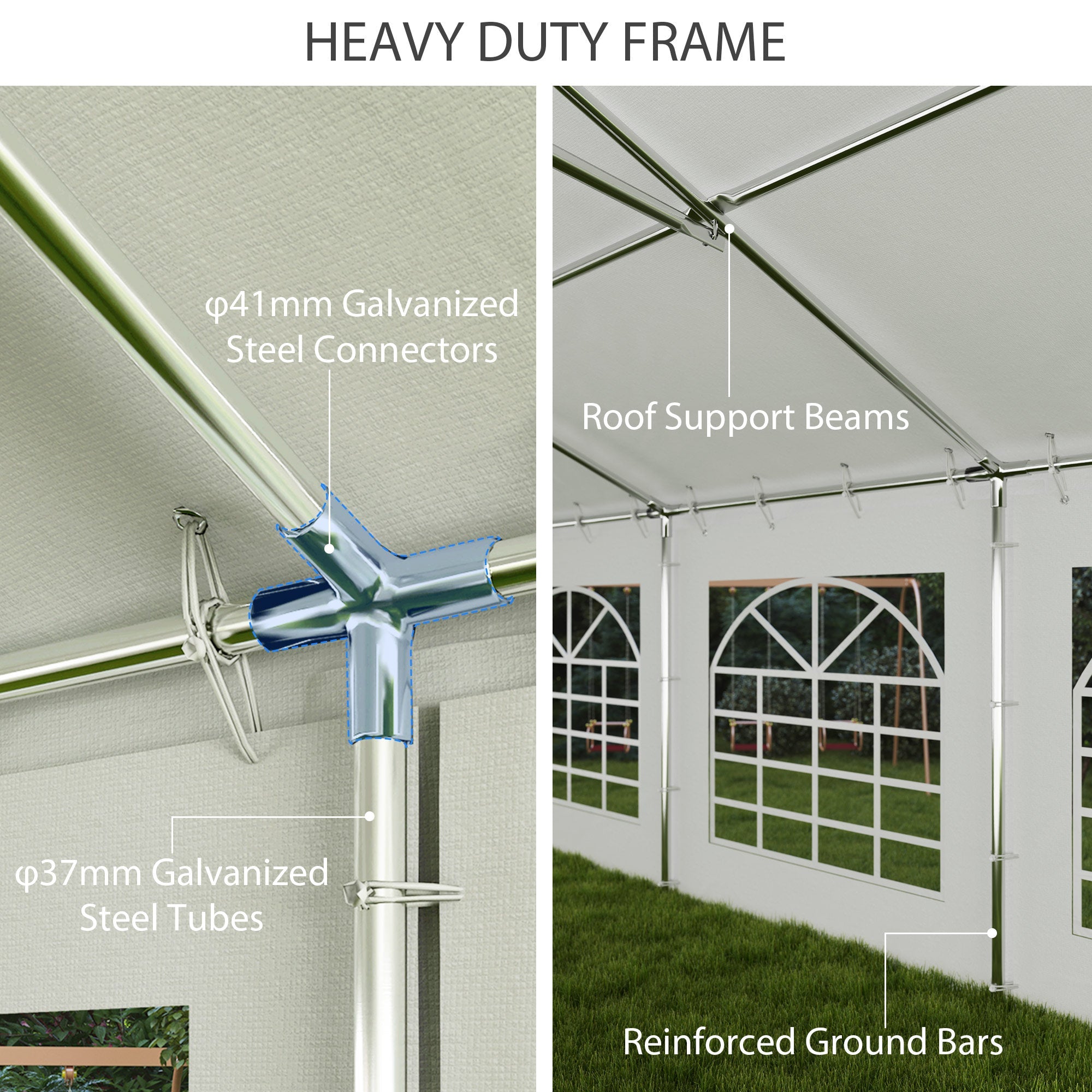 Outsunny 20' x 40' Party Tent, Outdoor Canopy Tent with Removable Sidewalls, 12 Windows for Parties, Wedding, Events, BBQ, White 