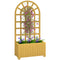 Wooden Raised Garden Bed with Lattice Trellis, Outdoor Elevated Planter Box with Drainage Holes for Climbing Plants