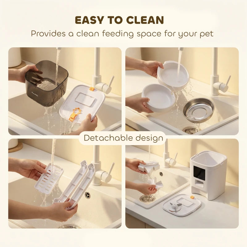 Automatic Cat Feeder with App Control Smart Cat Food Dispenser 10s Voice Recorder 6L