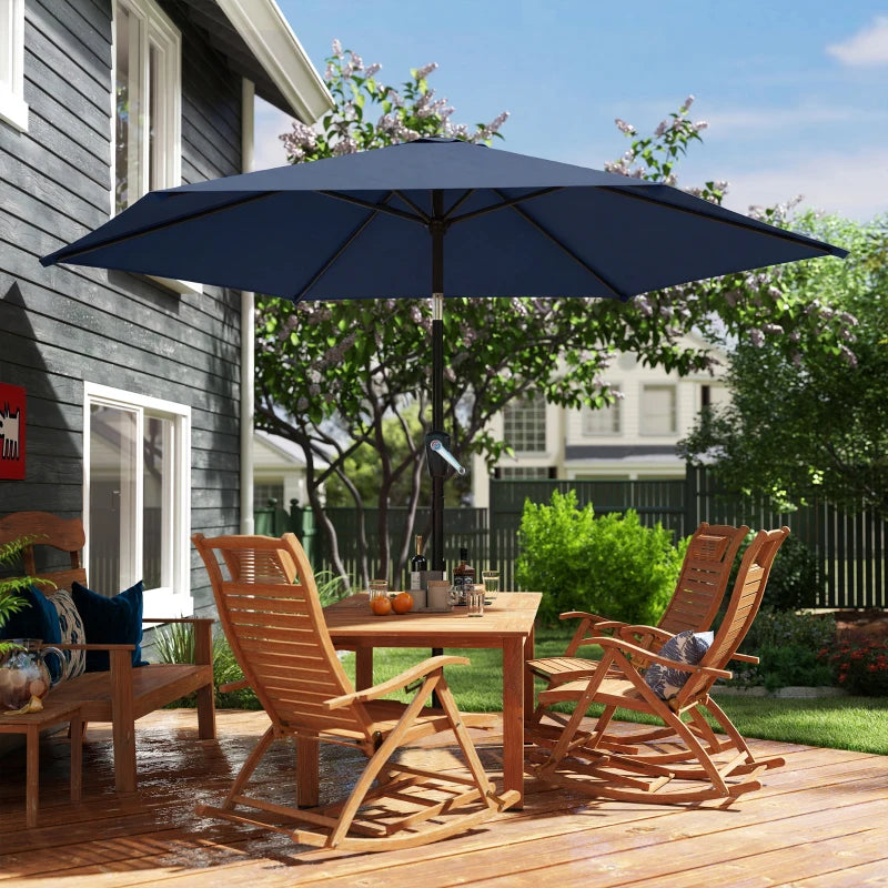 9FT Patio Umbrella, Outdoor Table Patio Umbrellith Tilt, Crank, 6 Ribs, UV Protection for Garden, Lawn, Deck, Backyard