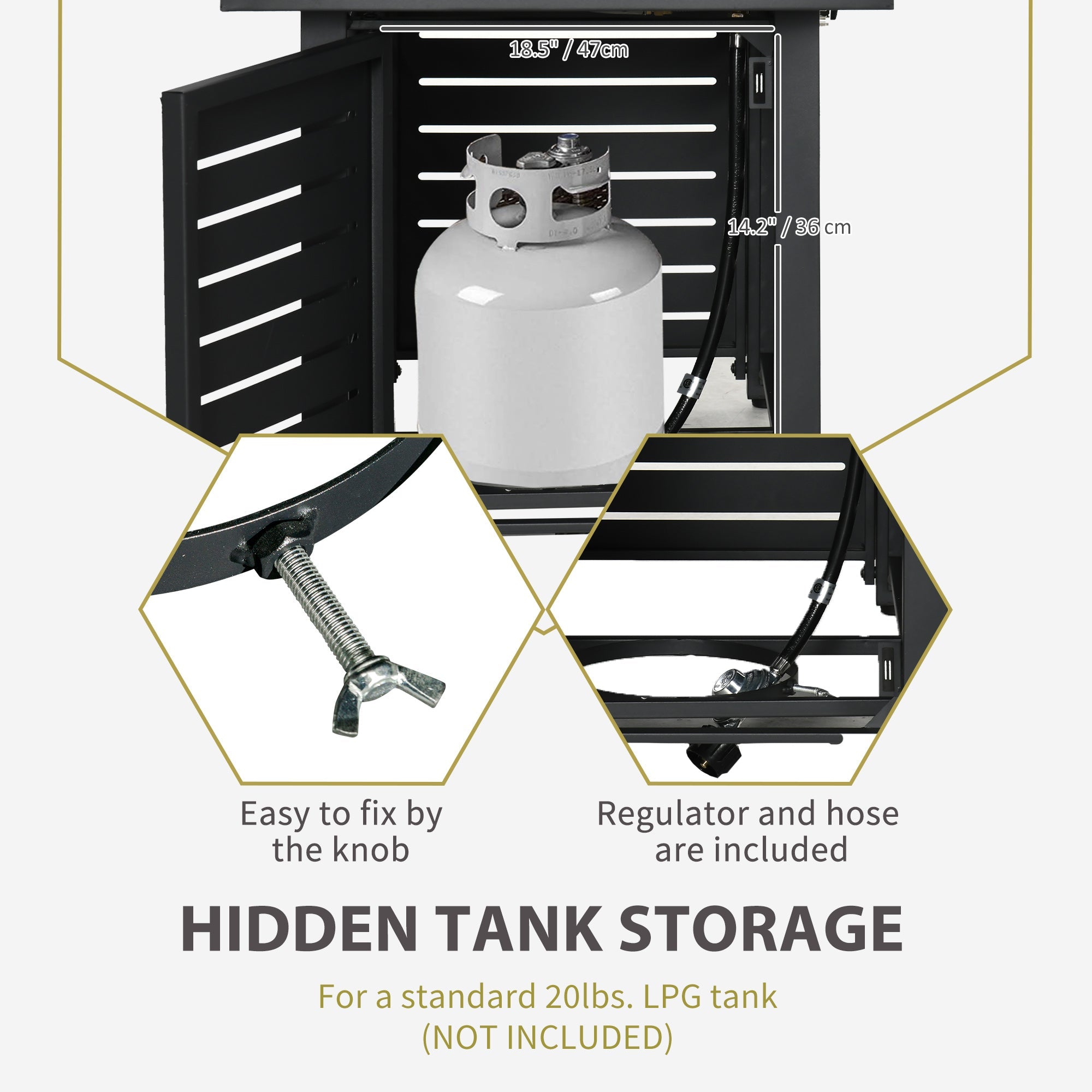 Outsunny Propane Gas Fire Pit Table with 31.5" Steel Tabletop, 50,000 BTU Pulse Ignition Fire Table 