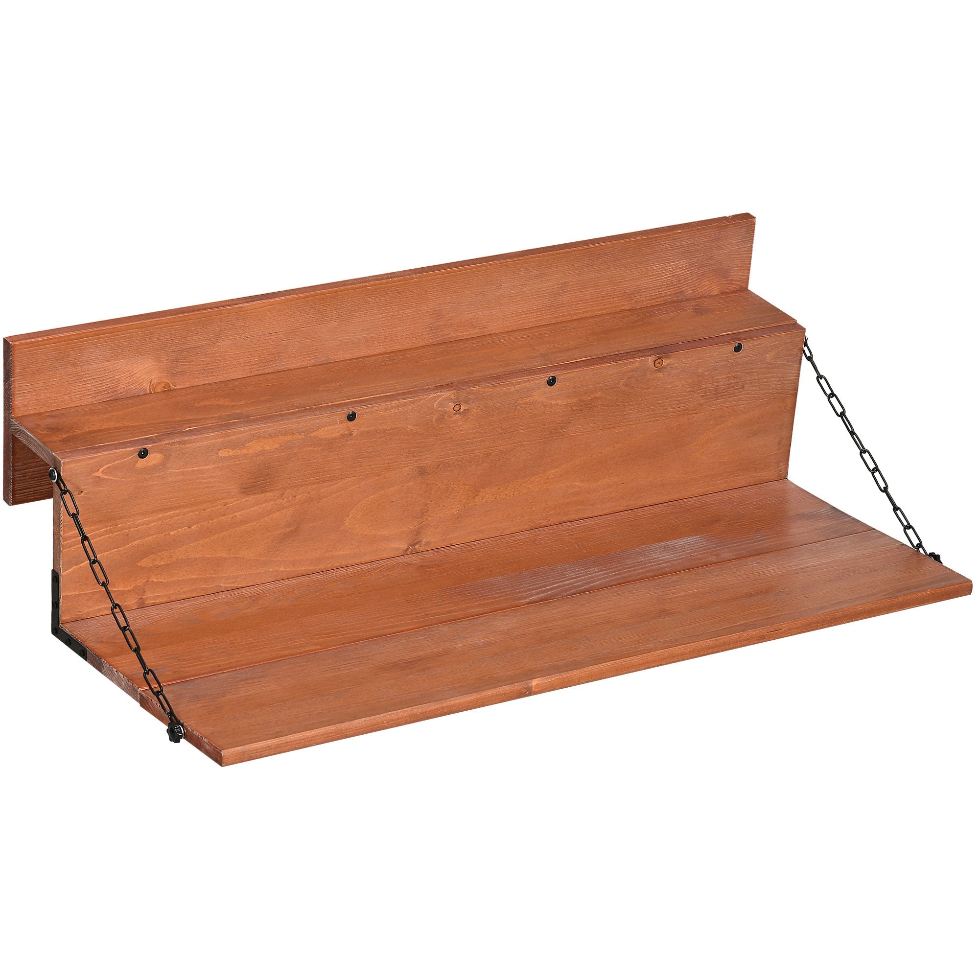 Outsunny Spruce Railing Table Foldable Outdoor Hanging Balcony Desk for Patio Garden Orange 